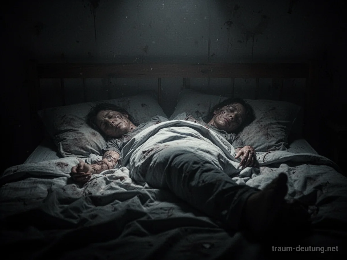 Eine Person liegt im Bett und kann sich nicht bewegen, umgeben von dunkler Atmosphäre.