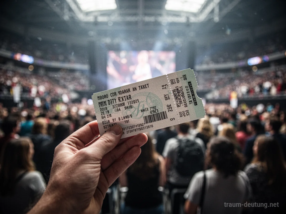 Hand hält ein Ticket für eine Veranstaltung