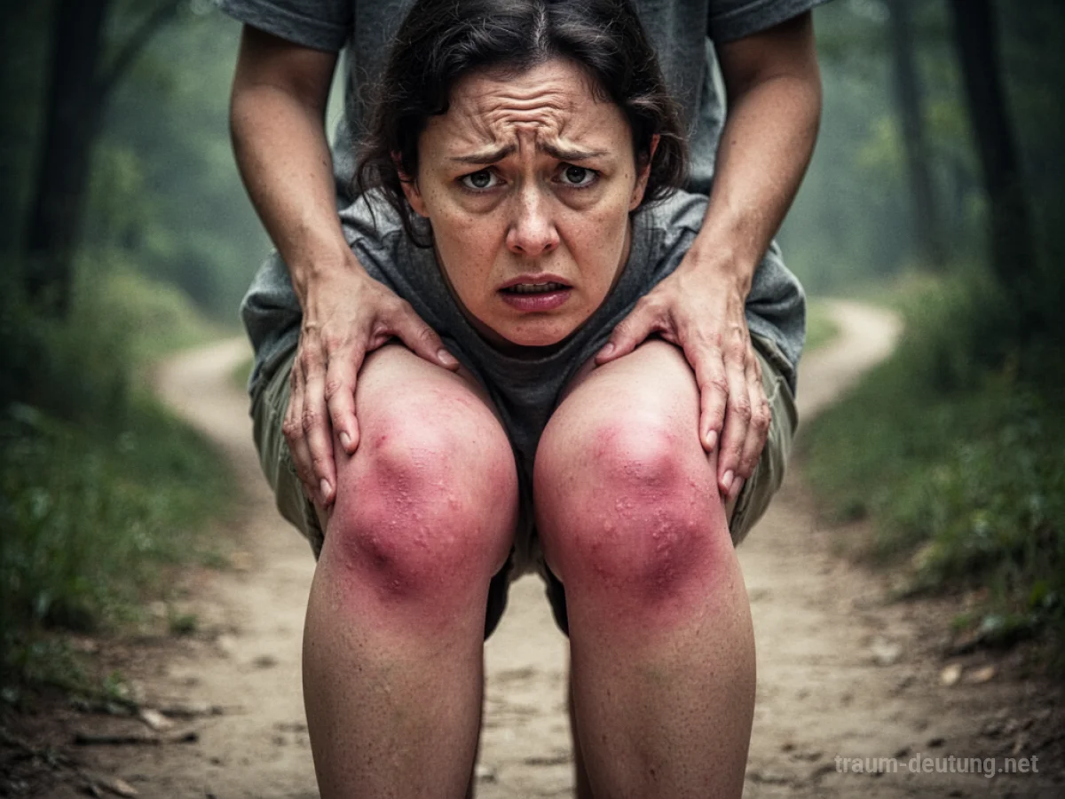 Geschwollene Knie einer Person im Traum