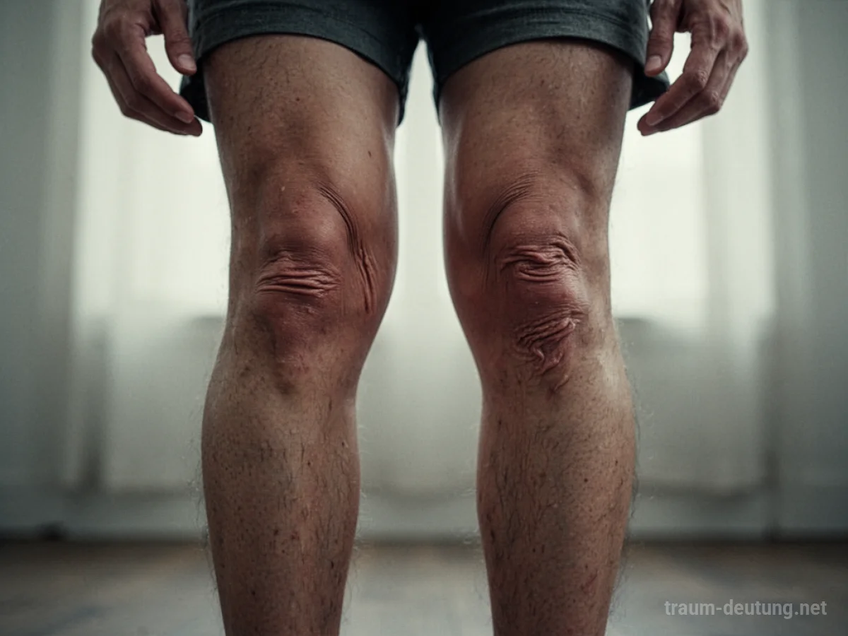 Zitternde Knie im Traum einer Person, die unsicher steht.