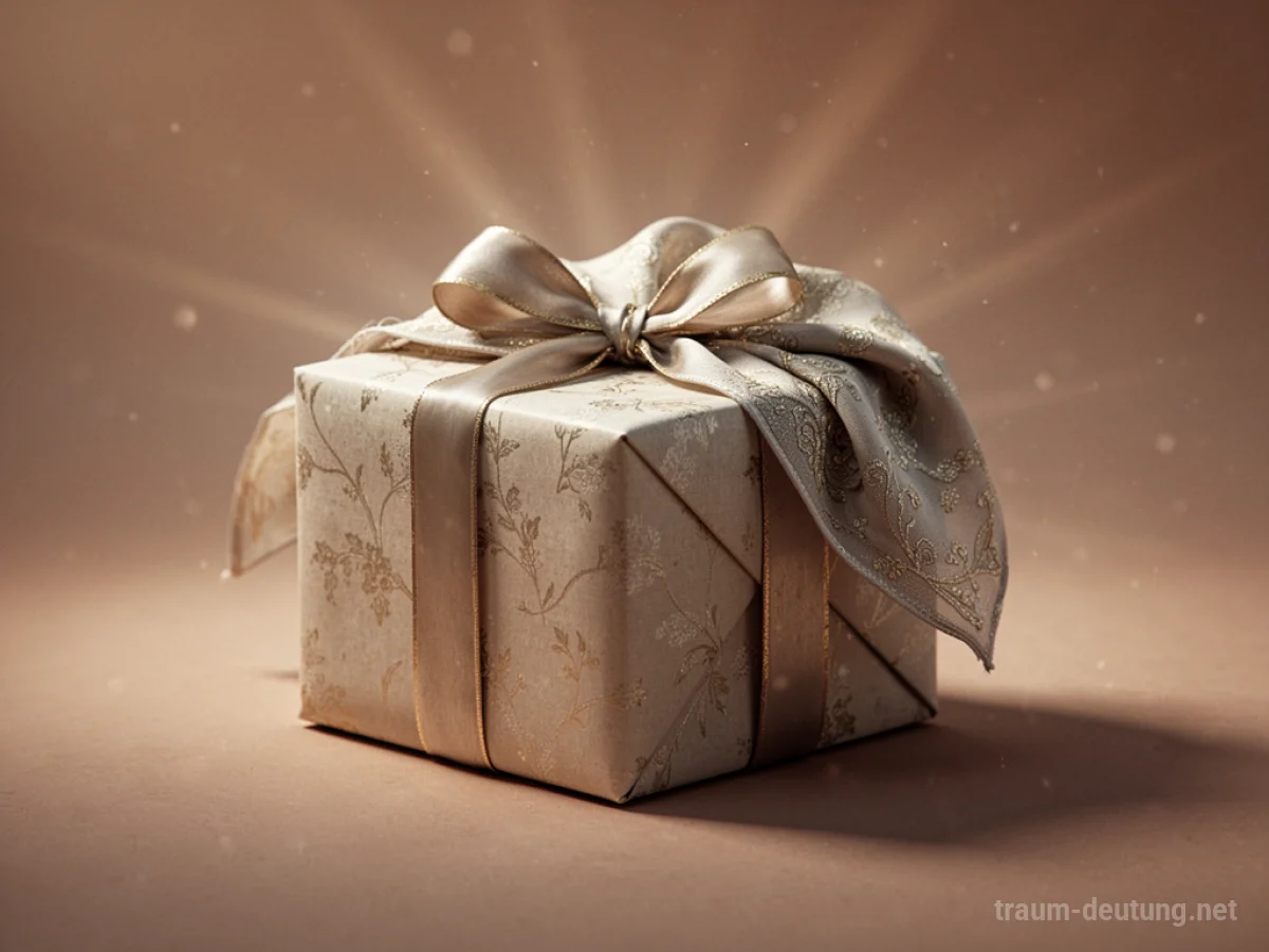 Ein Geschenk mit Stoffresten, das eine besondere Bedeutung im Traum hat.