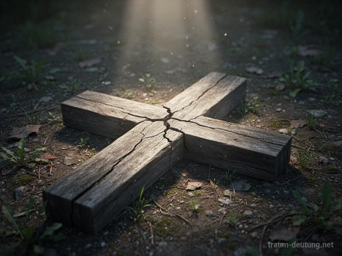 Zerbrochenes Kreuz im Licht