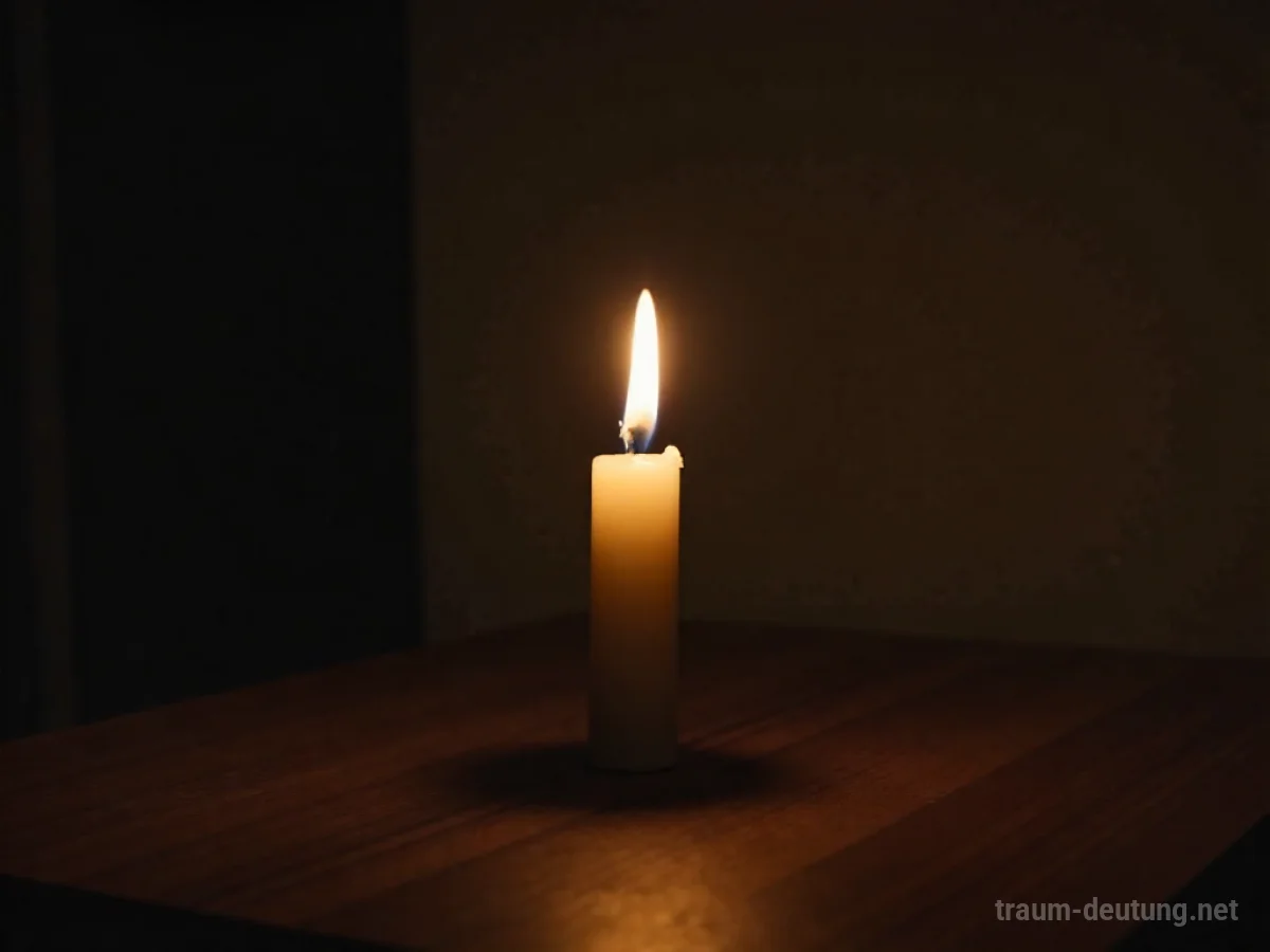 Flackernde Kerzenflamme in einem dunklen Raum