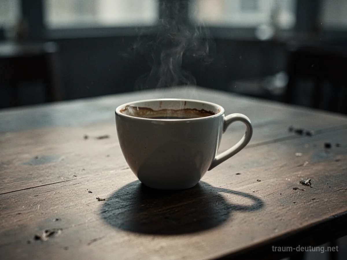 Leere Kaffeetasse auf einem Tisch, die das plötzliche Fehlen von Kaffee symbolisiert.