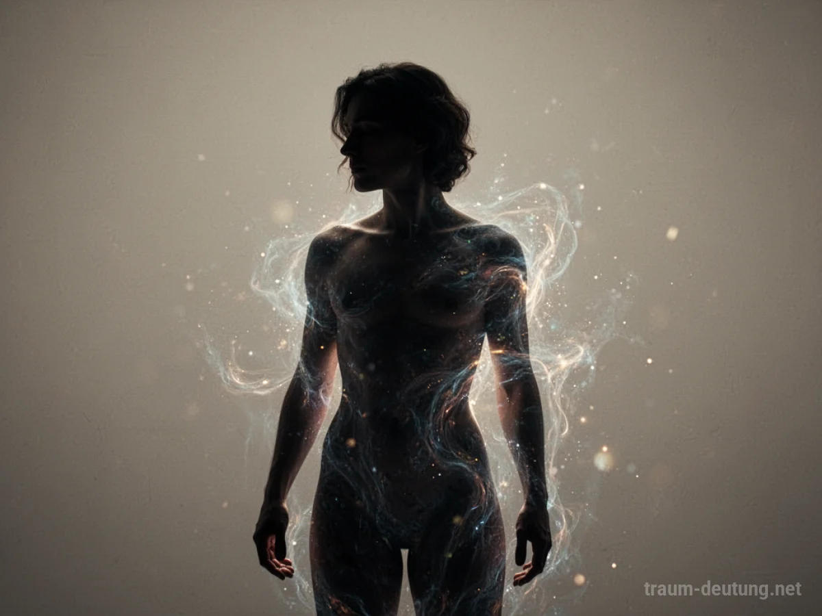 Eine Person, deren Körper sich symbolisch verwandelt
