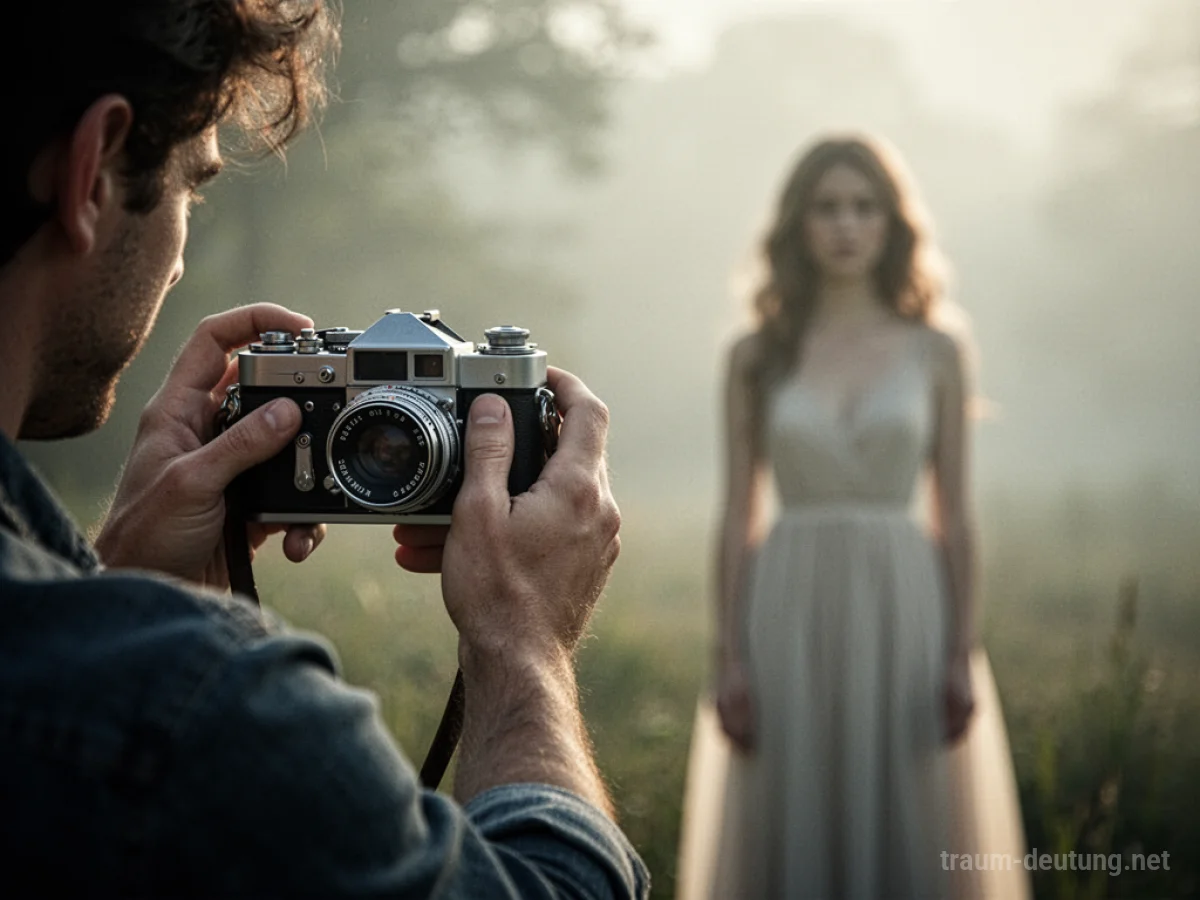 Eine Person hält eine Kamera und fotografiert eine Mutter-Silhouette.