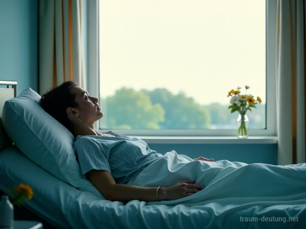 Ein Patient liegt nachdenklich im Klinikbett und blickt aus dem Fenster.