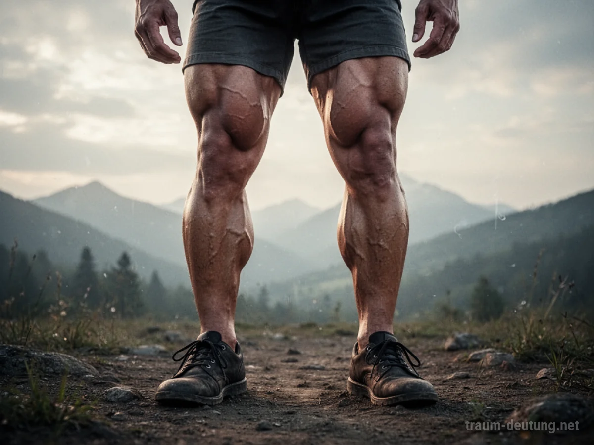 Starke Knie einer Person, die fest auf dem Boden steht