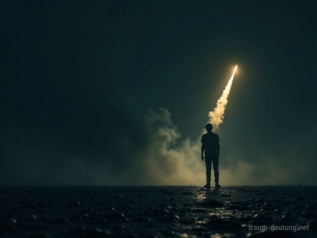 Silhouettenperson wird von leuchtender Kugel getroffen