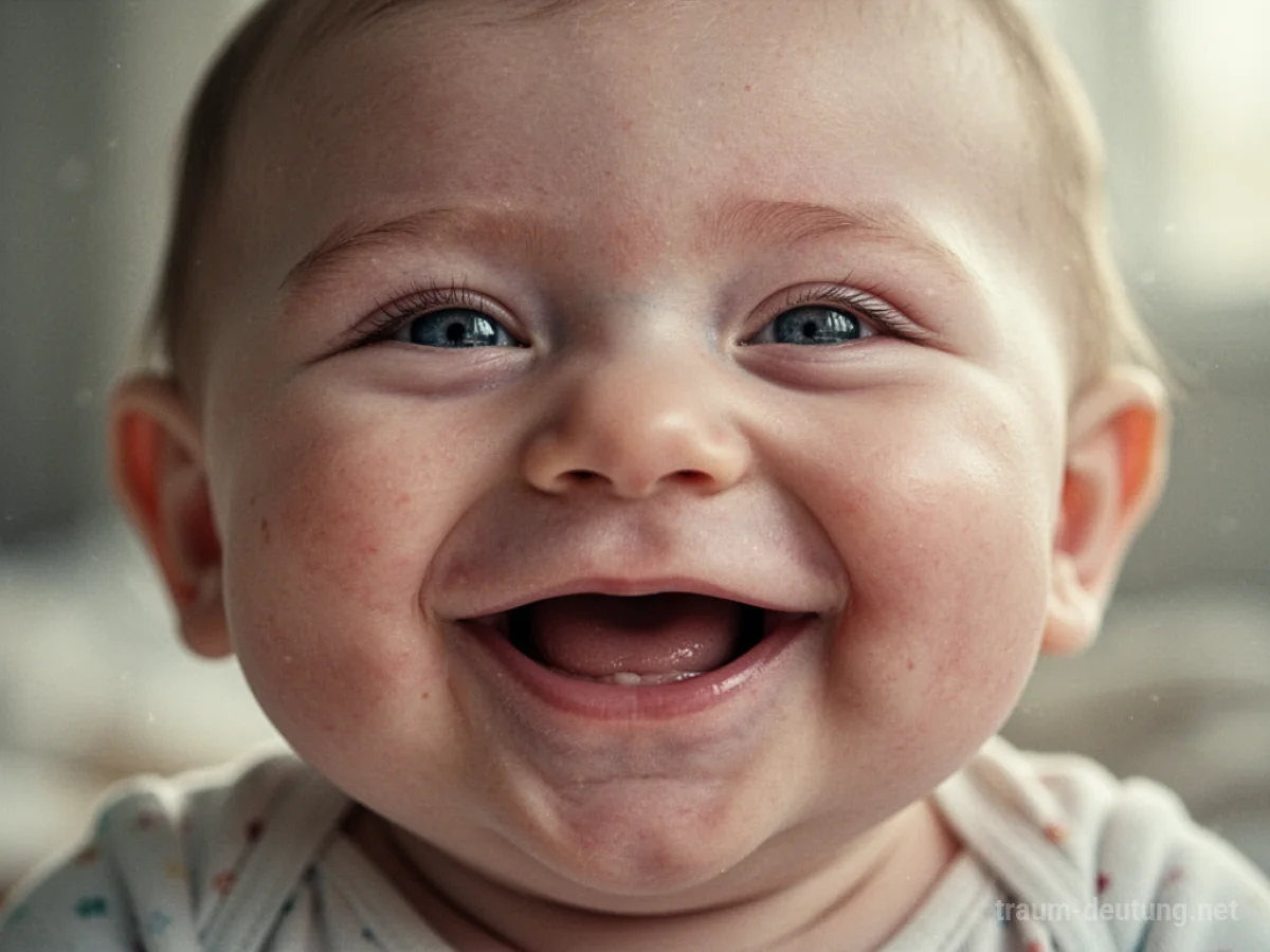 Ein lächelndes Baby im Traum
