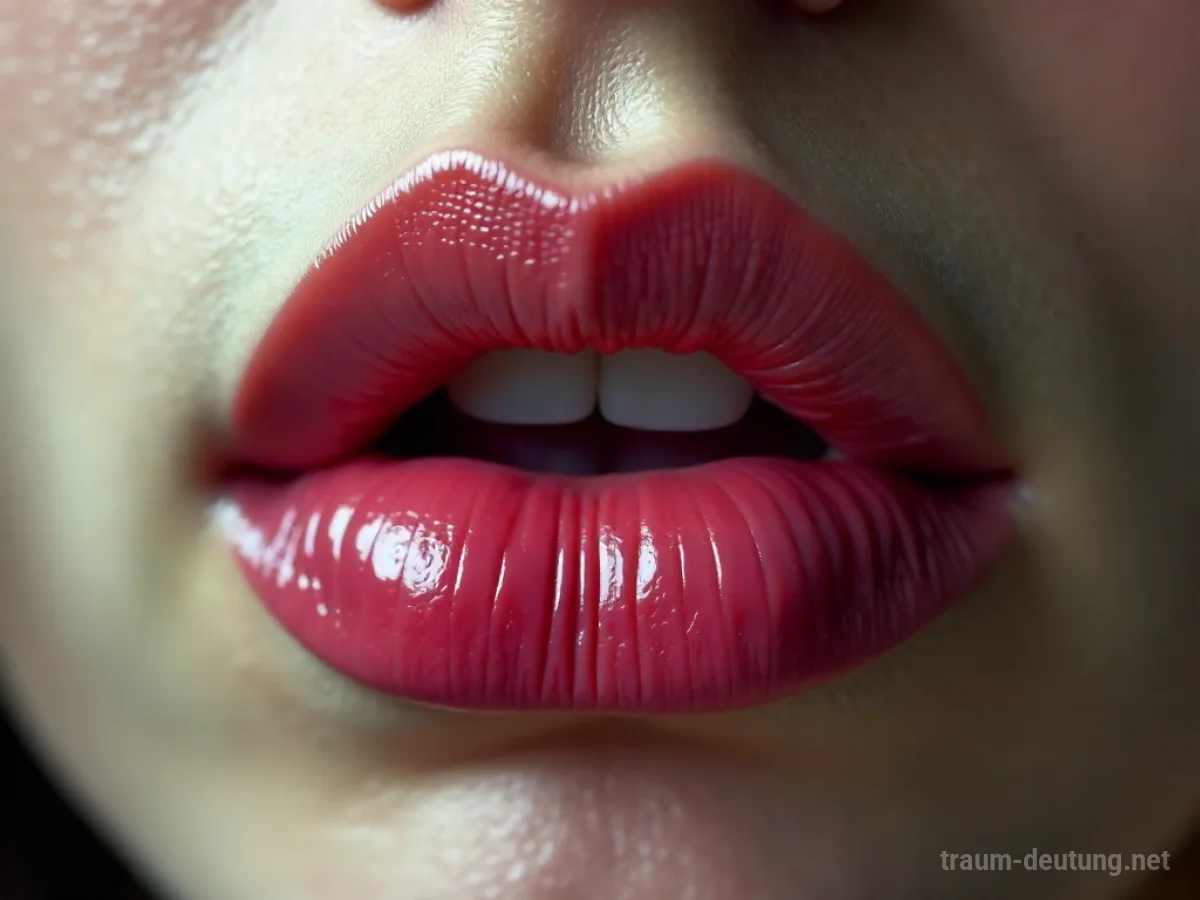Eine Nahaufnahme von vollen, dicken Lippen.