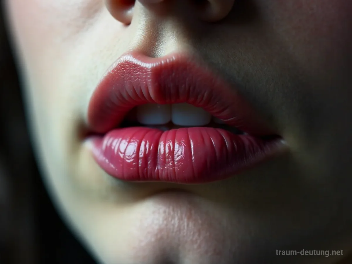 Nahaufnahme von dünnen Lippen einer Person