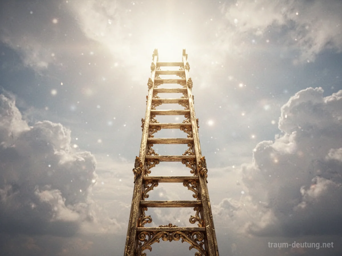 Goldene Leiter, die in den Himmel aufsteigt