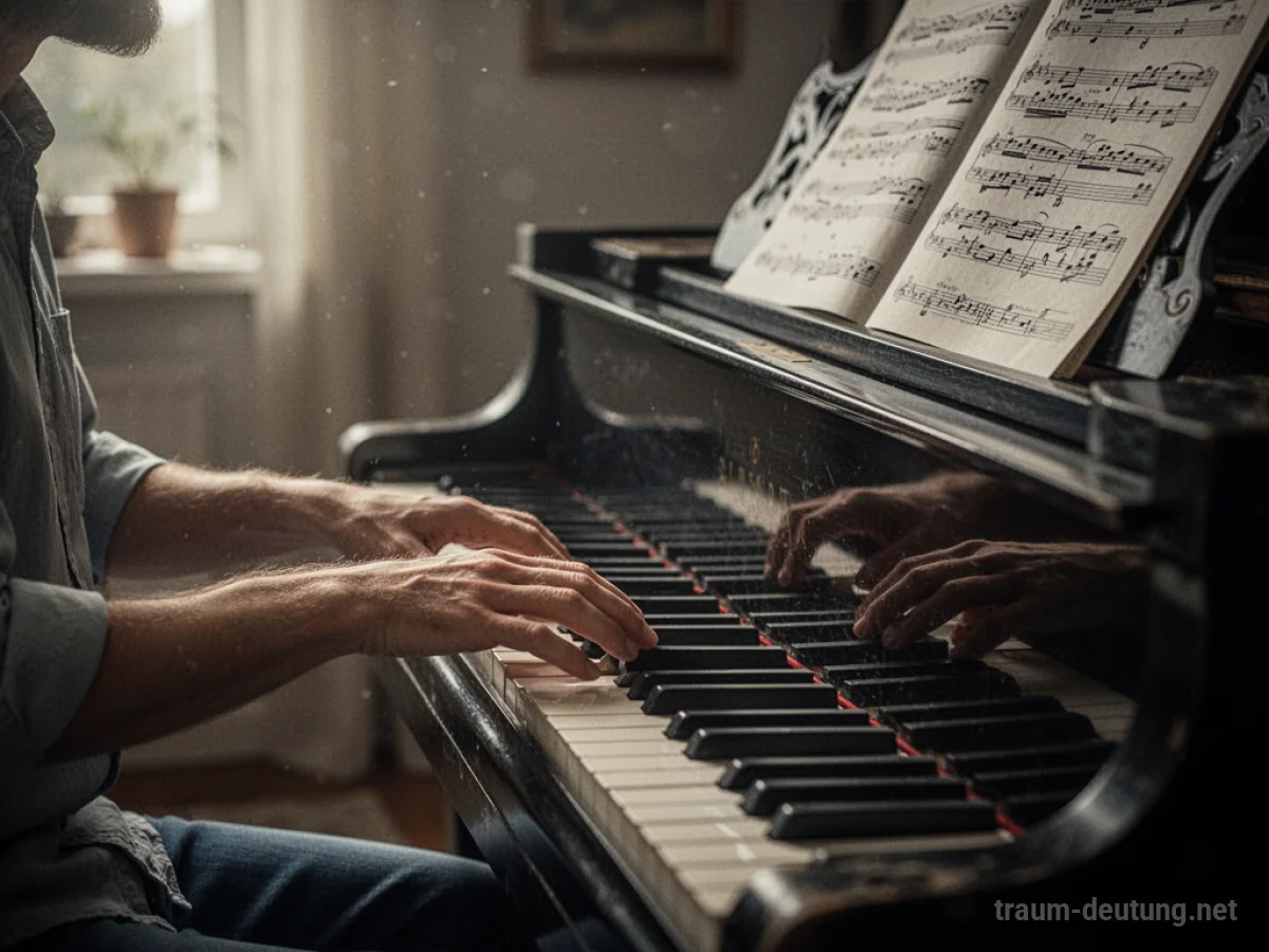 Hände spielen Klavier im Traum