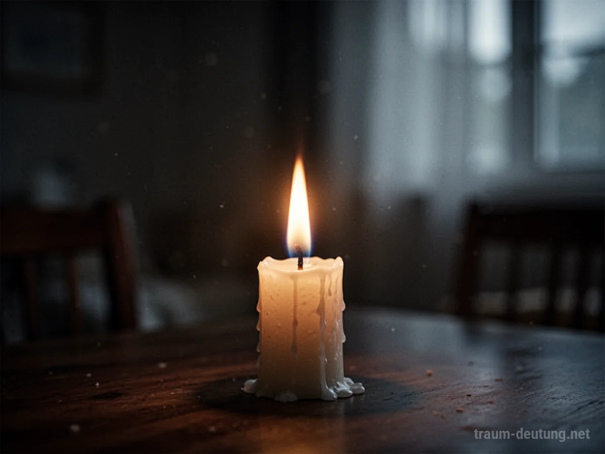 Sanft flackerndes Kerzenlicht in einem dunklen Raum