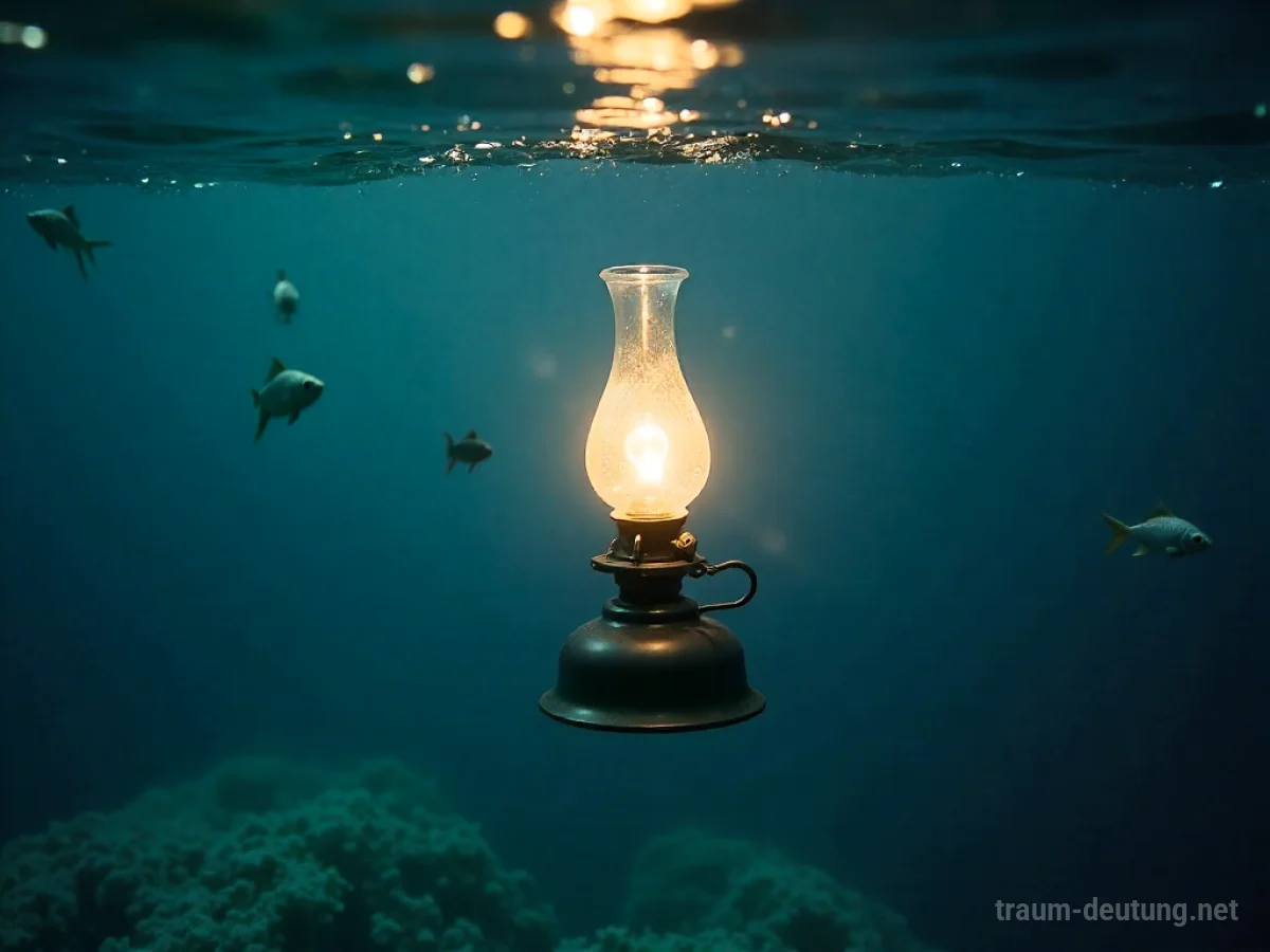 Lampe unter Wasser, die ein sanftes Licht verströmt