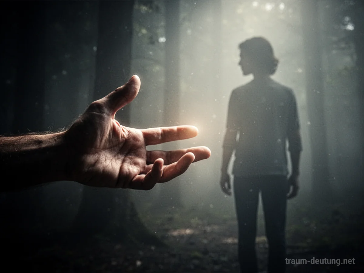 Schattenhafte Silhouette eines Freundes verblasst, während eine Hand aus der Dunkelheit nach ihr greift.