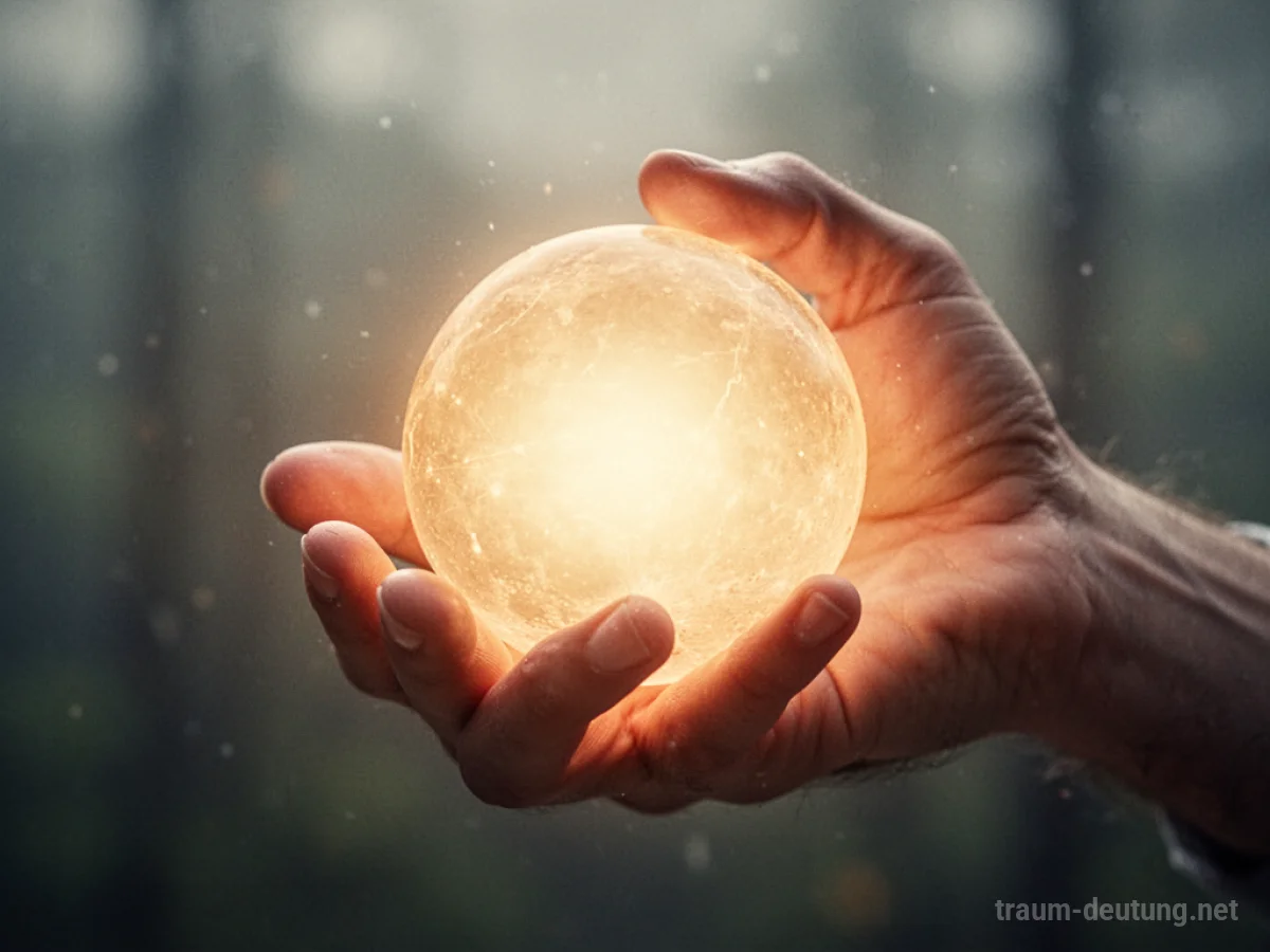 Eine Hand hält ein leuchtendes Licht.