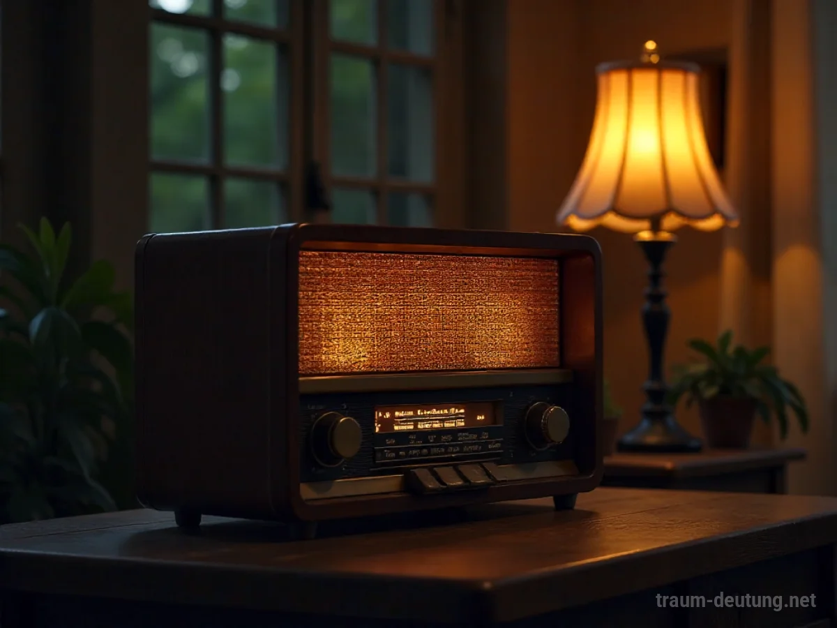 Ein altes Radio spielt Musik in einem gemütlichen Raum.