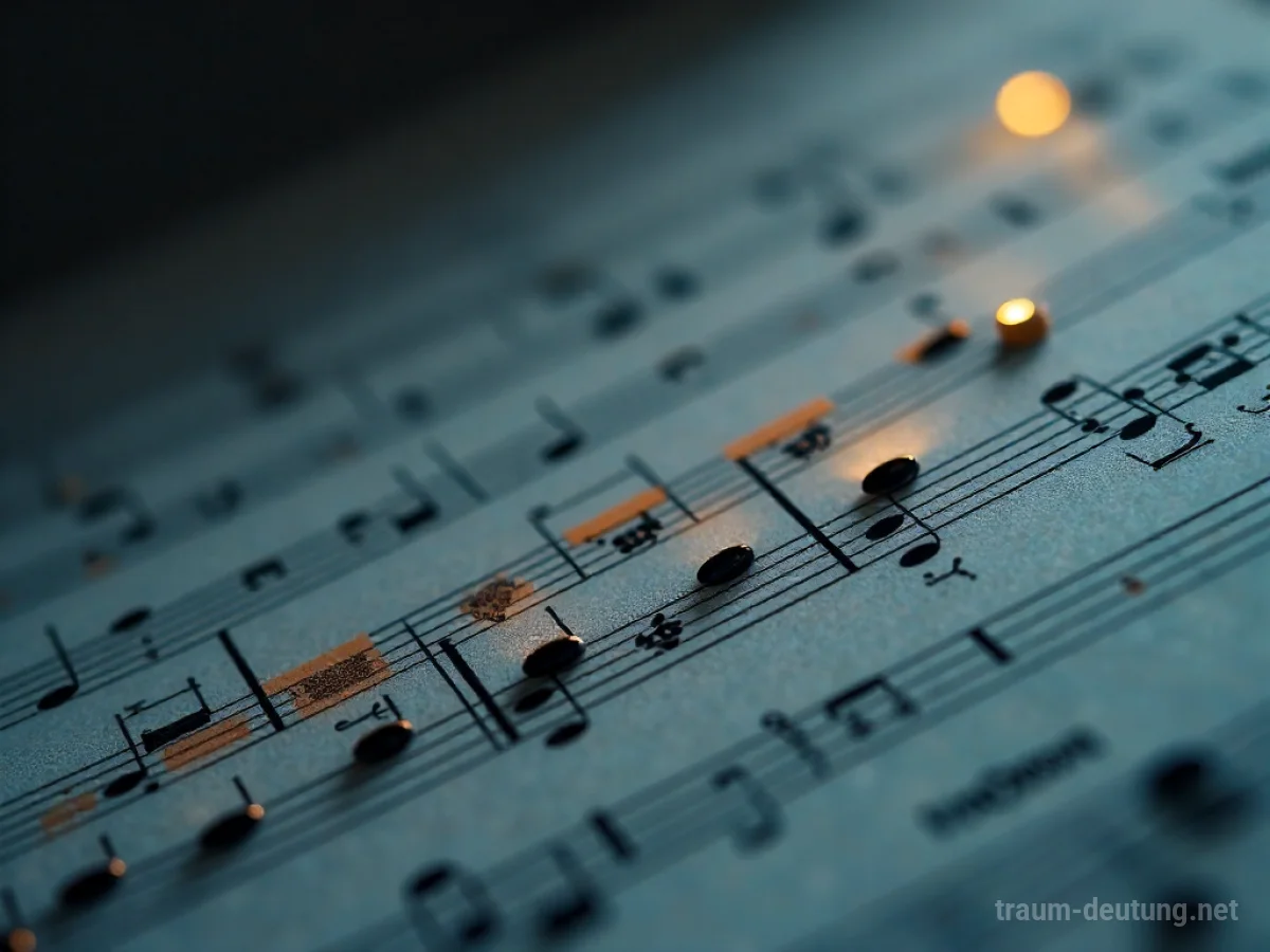 Notenblatt mit werdenden Noten, das ein lauter werdendes Lied symbolisiert