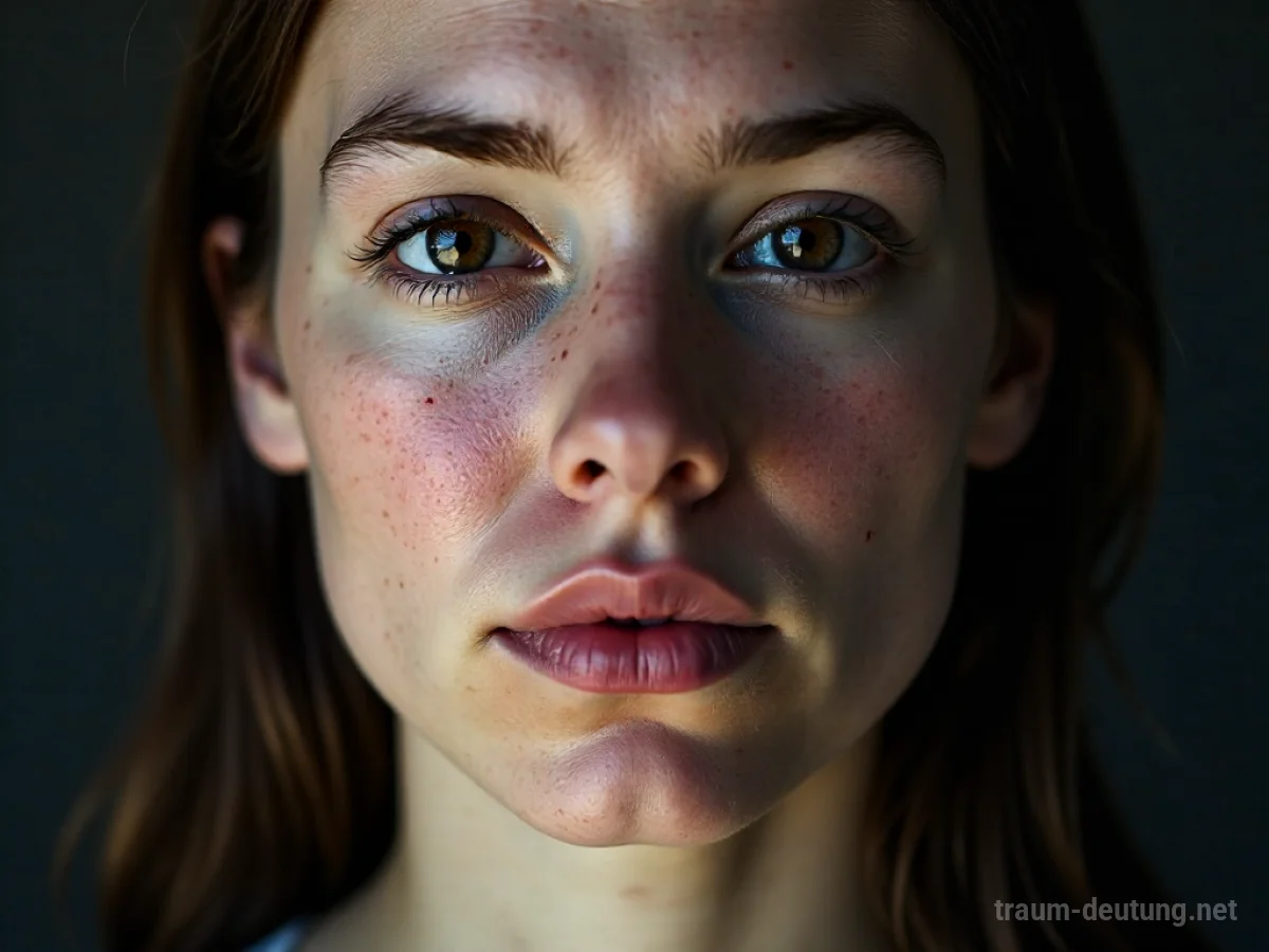 Gesicht einer Person, das nicht lächeln kann, mit Schatten um den Mund.