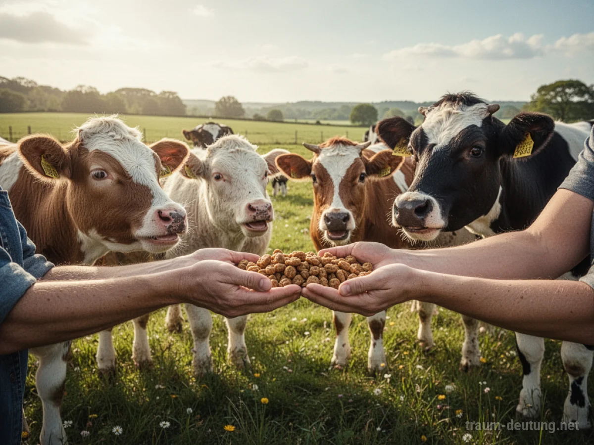Hände füttern freundliche Tiere mit Essen in ländlicher Umgebung