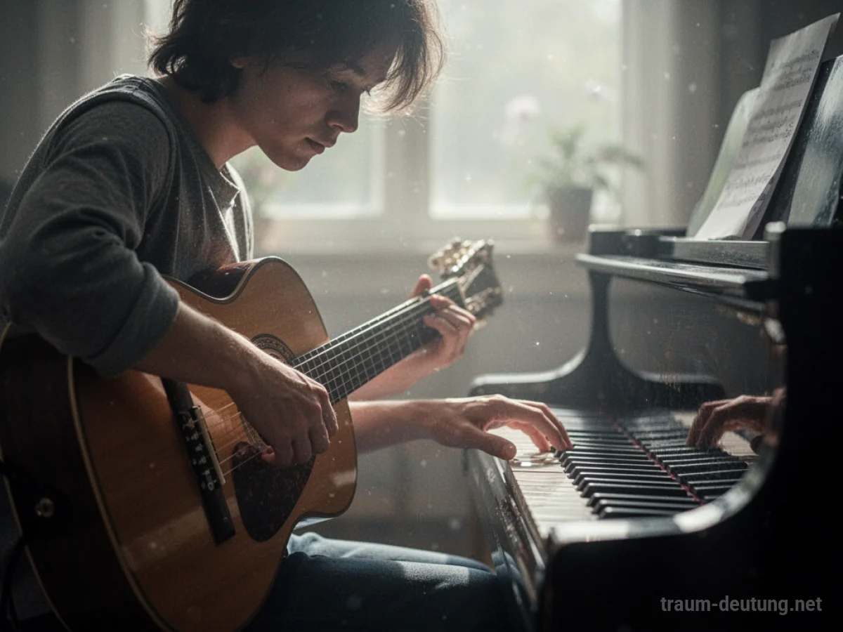 Person spielt ein Lied auf einem Musikinstrument