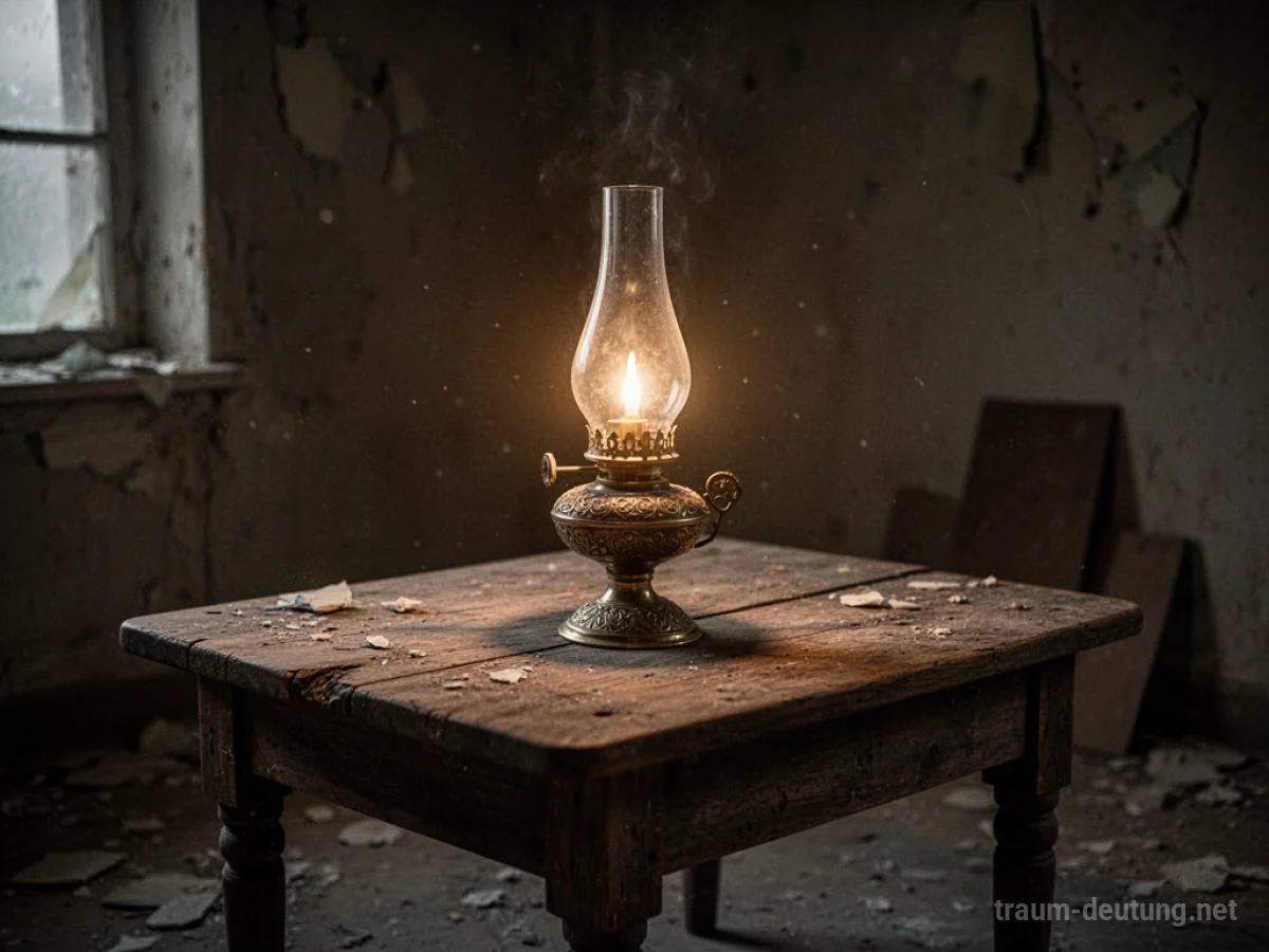 Eine Lampe, die in einem dunklen Raum Licht spendet.