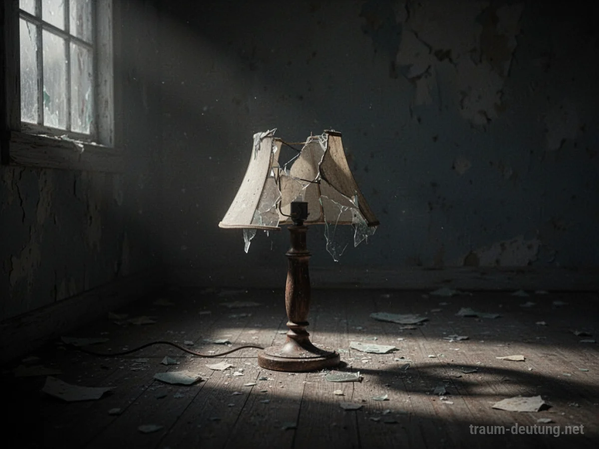 Defekte Lampe in einem dunklen Raum, die kein Licht spendet.