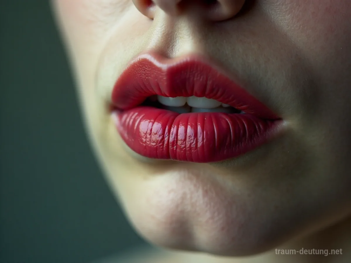 Nahaufnahme von Lippen mit einer kleinen, symbolischen Risswunde.