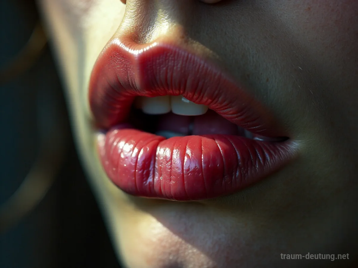 Trockene, rissige Lippen im Fokus, die Durst symbolisieren