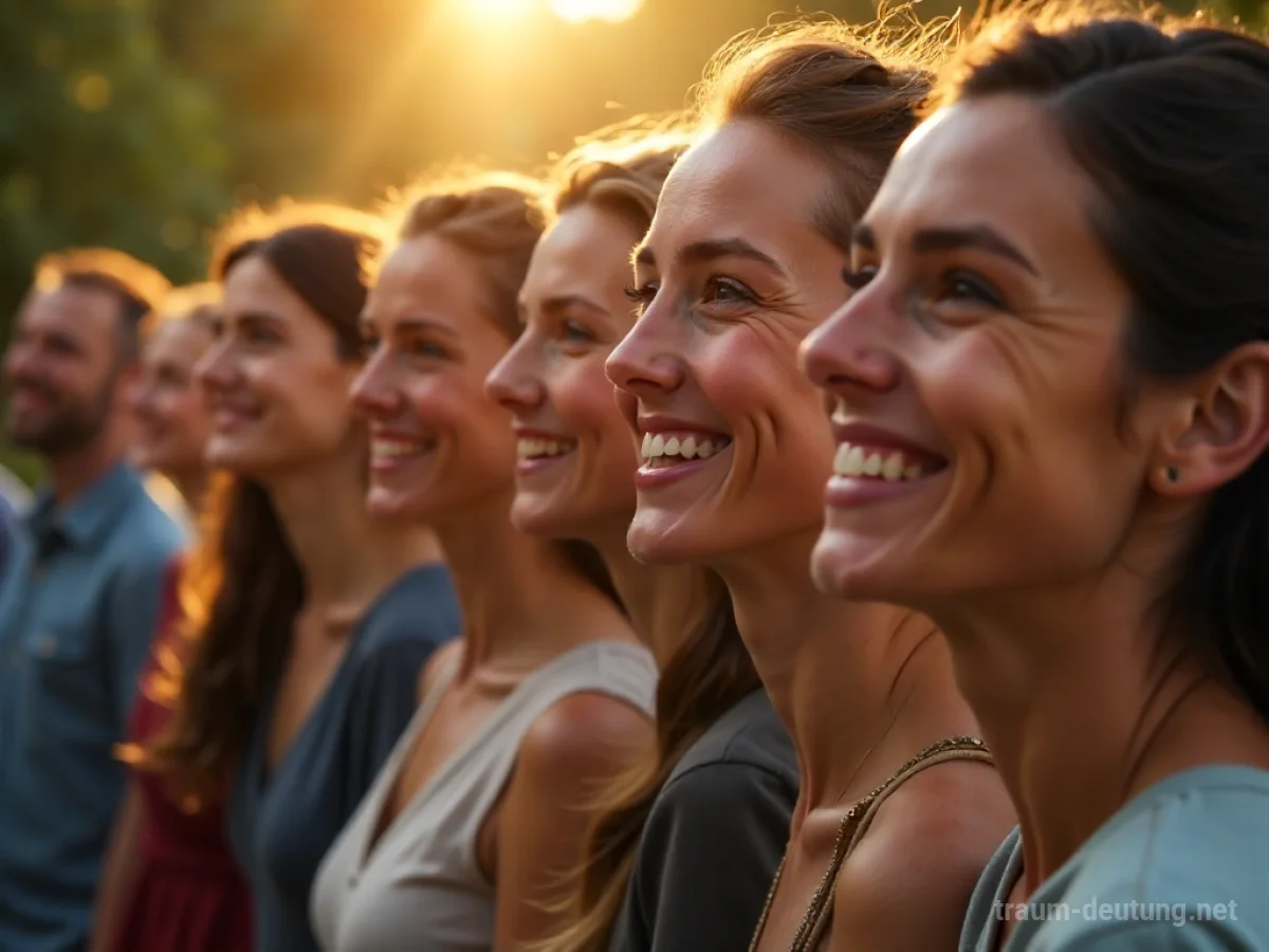 Viele Menschen lächeln mich aus der Ferne freundlich an.
