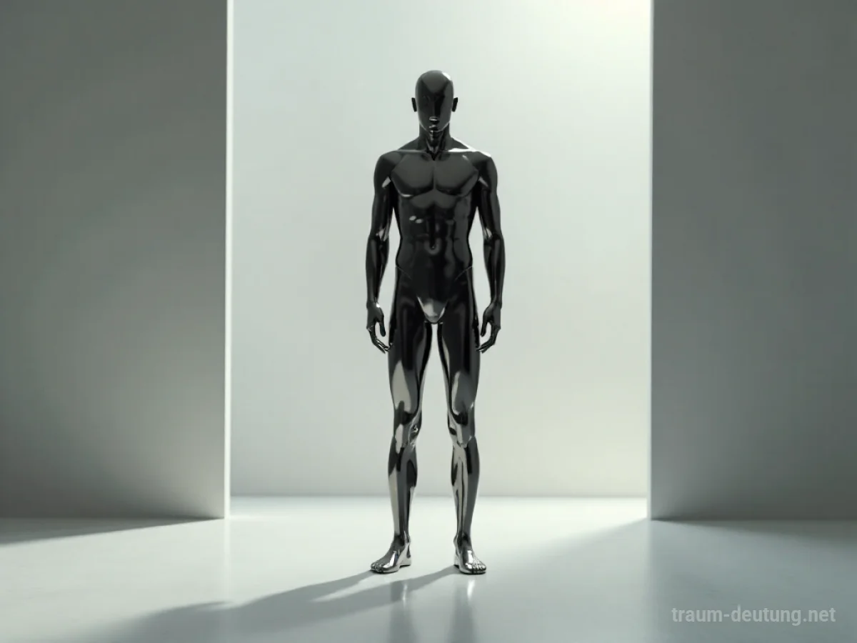 Eine menschliche Silhouette, geformt aus glänzendem Metall.