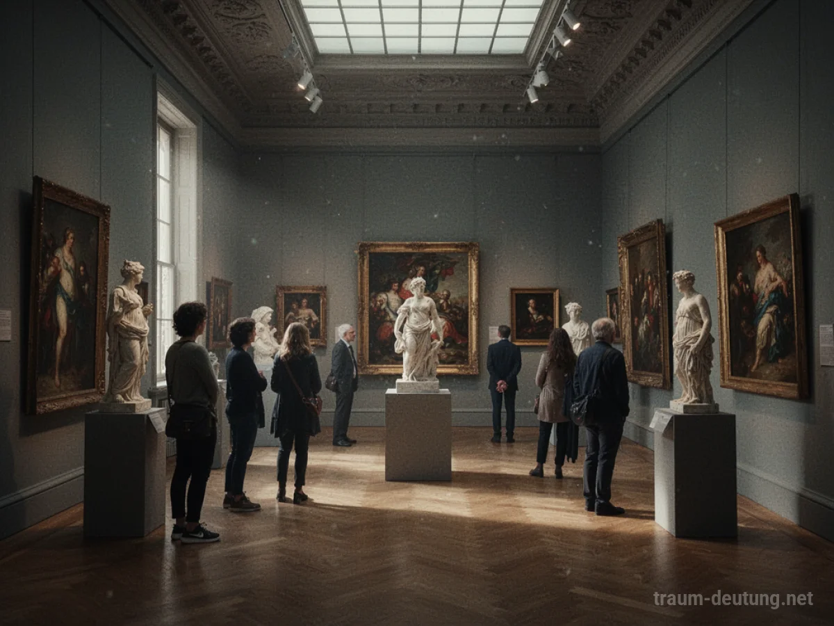 Besucher betrachten Kunstwerke in einer Museumsausstellung