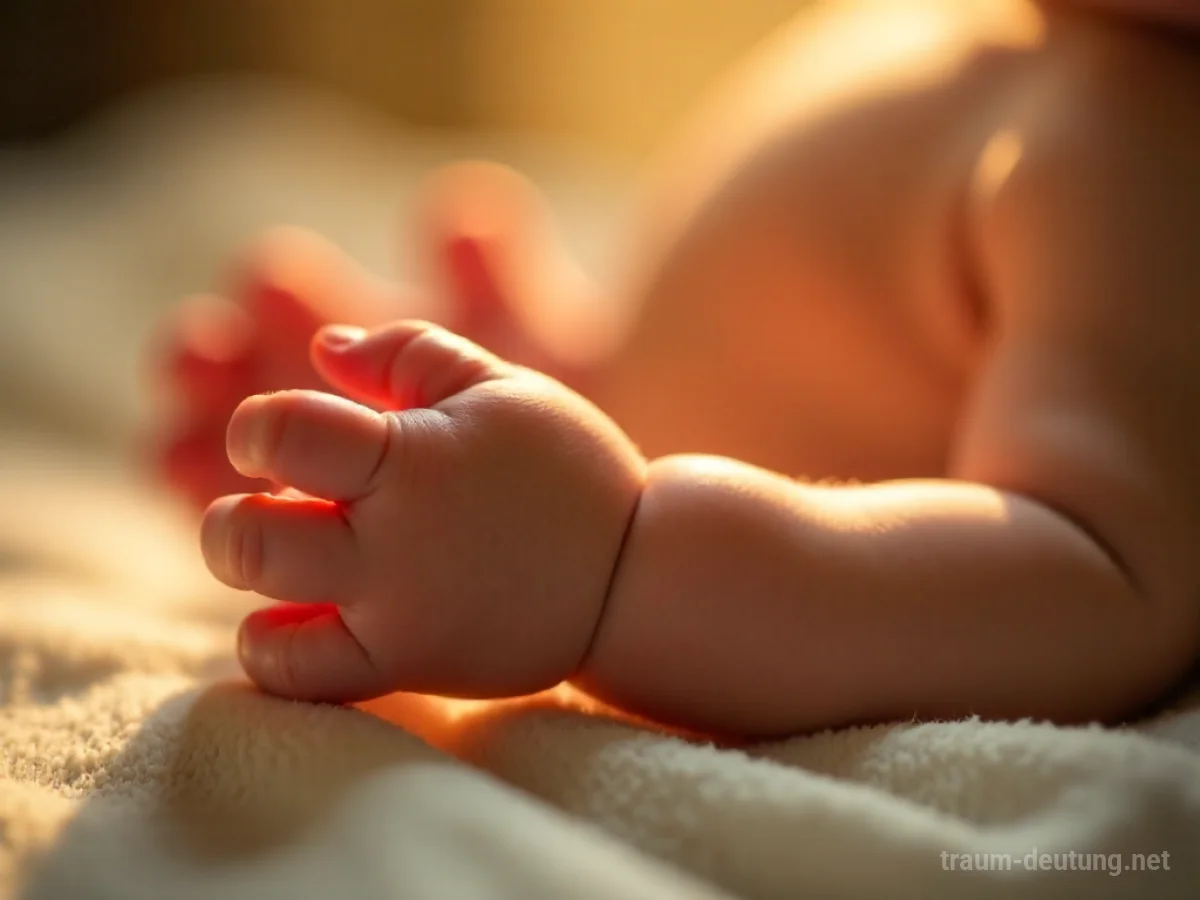 Babyarm mit sichtbaren winzigen Muskeln im sanften Licht