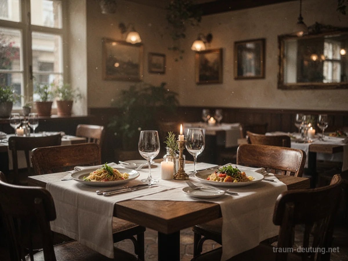 Gemütliches Restaurant mit gedecktem Tisch für eine Mahlzeit