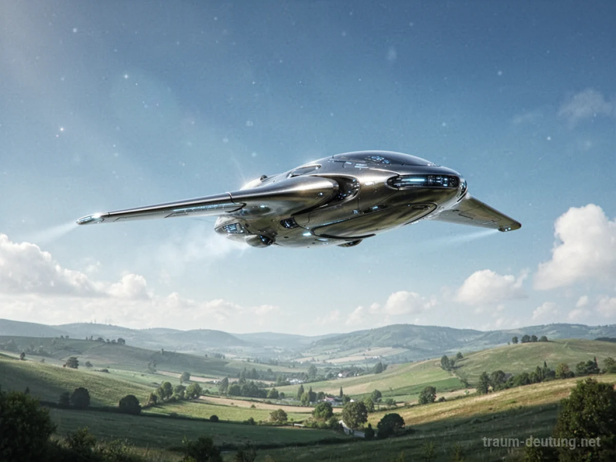 Fliegende Maschine schwebt am Himmel