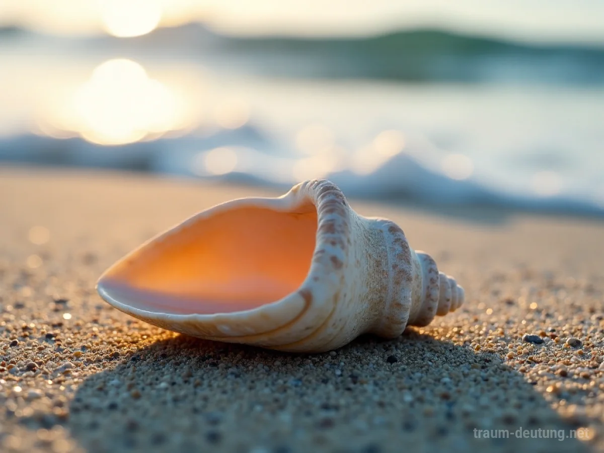 Eine geschlossene Muschel liegt am Strand.