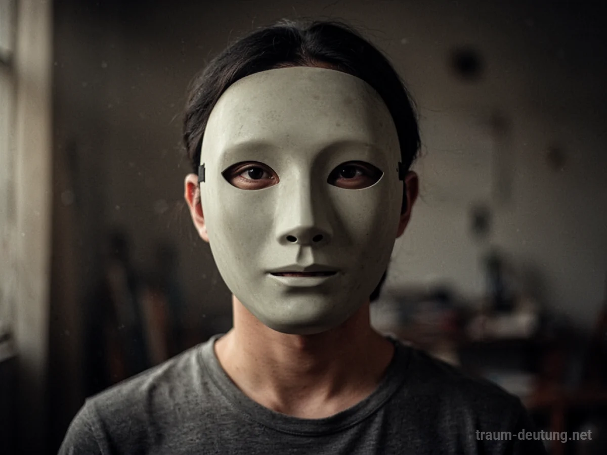 Person trägt eine neutrale Maske im Traum
