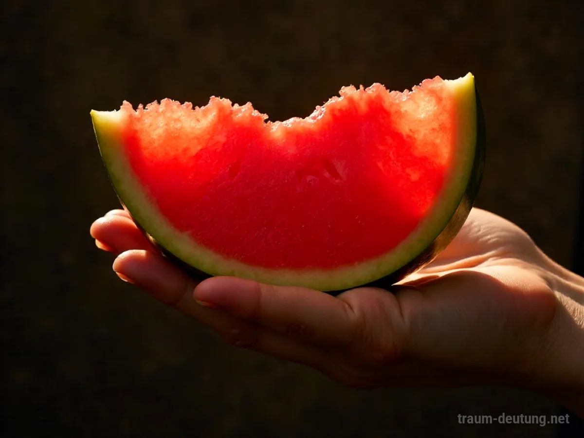 Eine Hand reicht eine Melone an eine andere