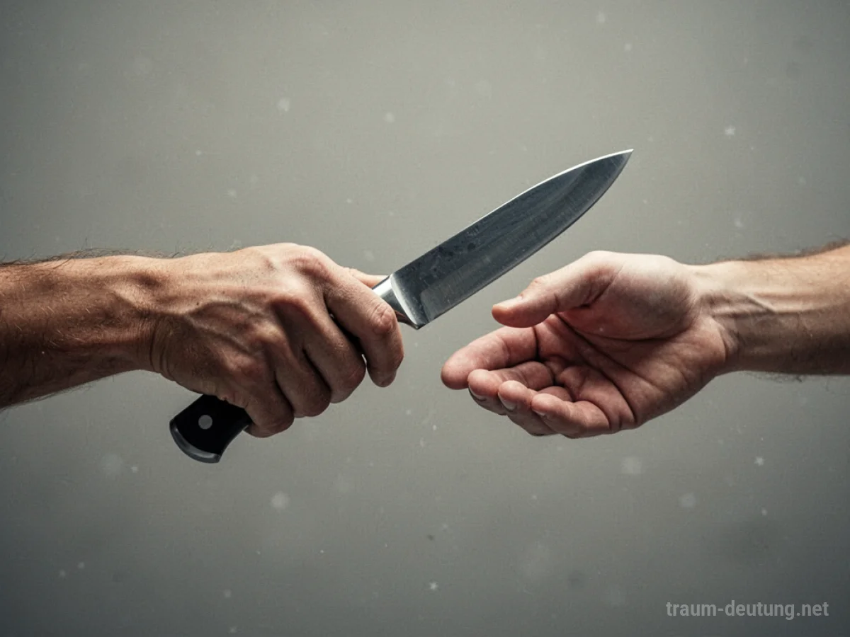 Die Geste, jemandem im Traum ein Messer zu reichen.