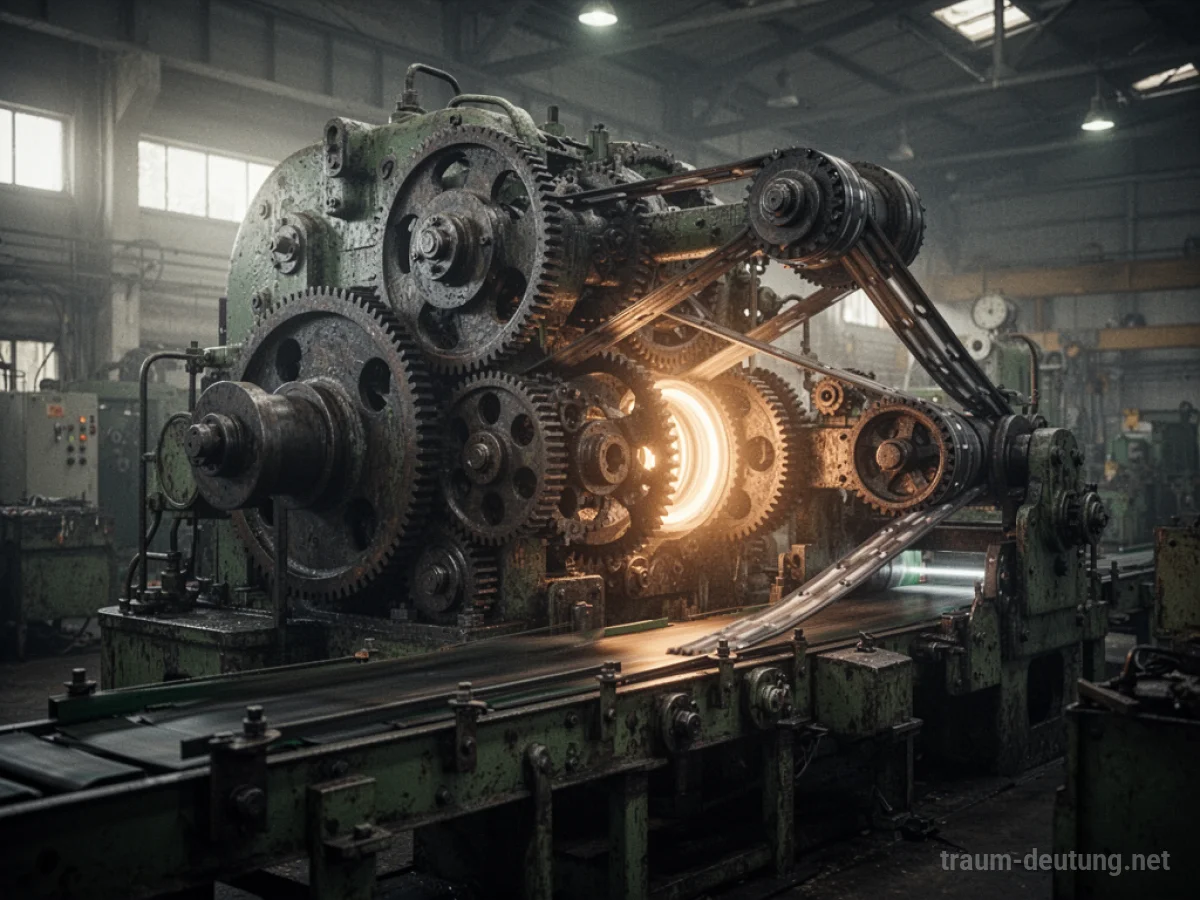 Industrielle Maschine in einer Fabrikhalle im Betrieb