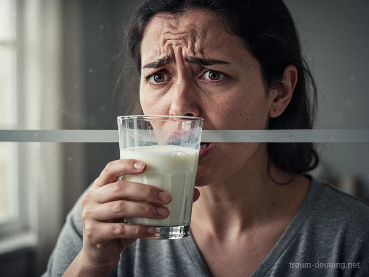 Person kann Milch im Traum nicht trinken