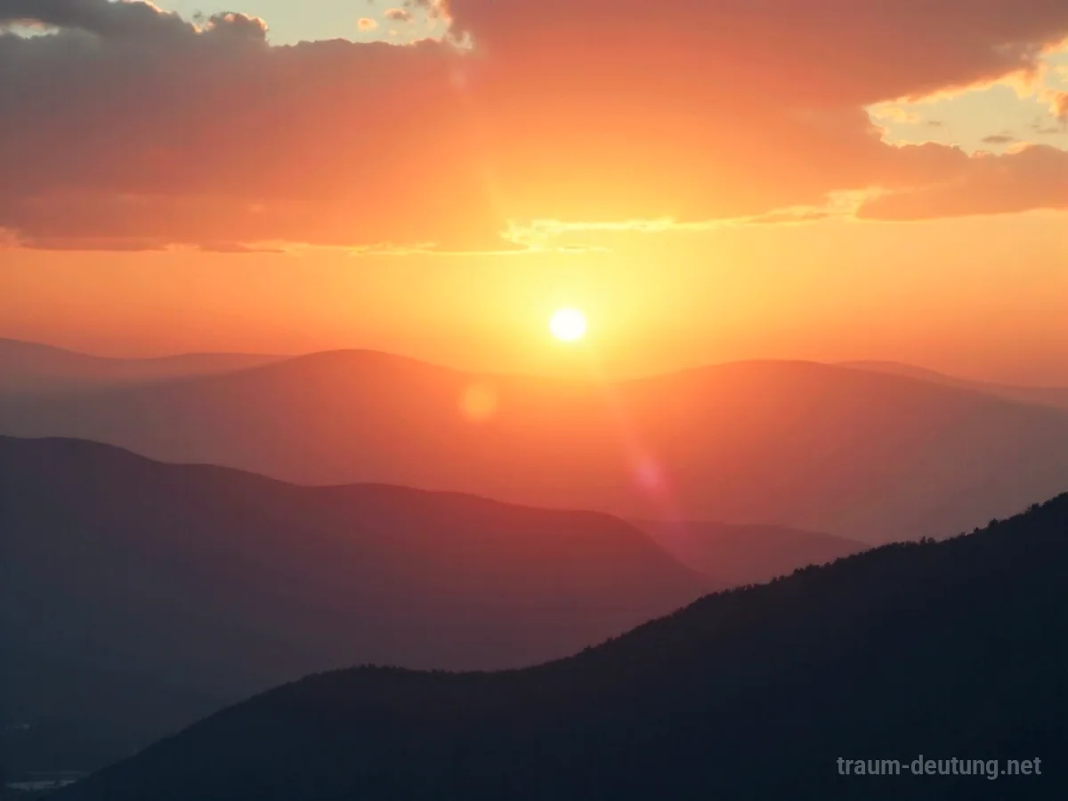 Ein endloser Sonnenaufgang über einer ruhigen Landschaft.