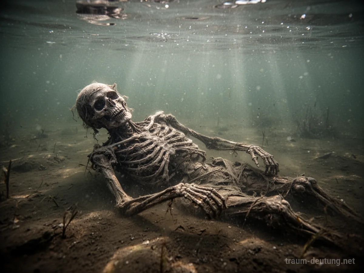 Mumie, die im trüben Wasser treibt