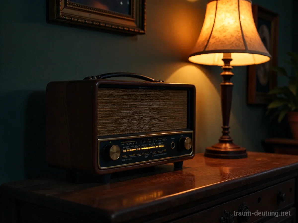 Altes Radio sendet sanfte Klänge in einen dunklen Raum