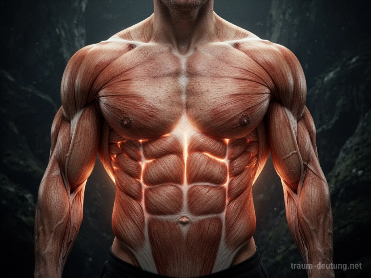Anschwellende Muskeln eines menschlichen Torsos, symbolisch für wachsende Kraft.