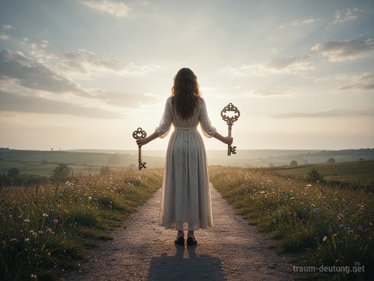 Mutterfigur auf einem Weg zum Horizont