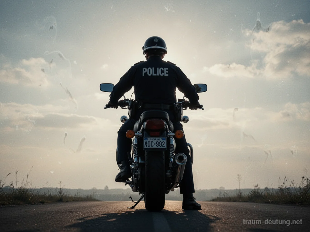 Polizeimotorrad steht im Halbdunkel