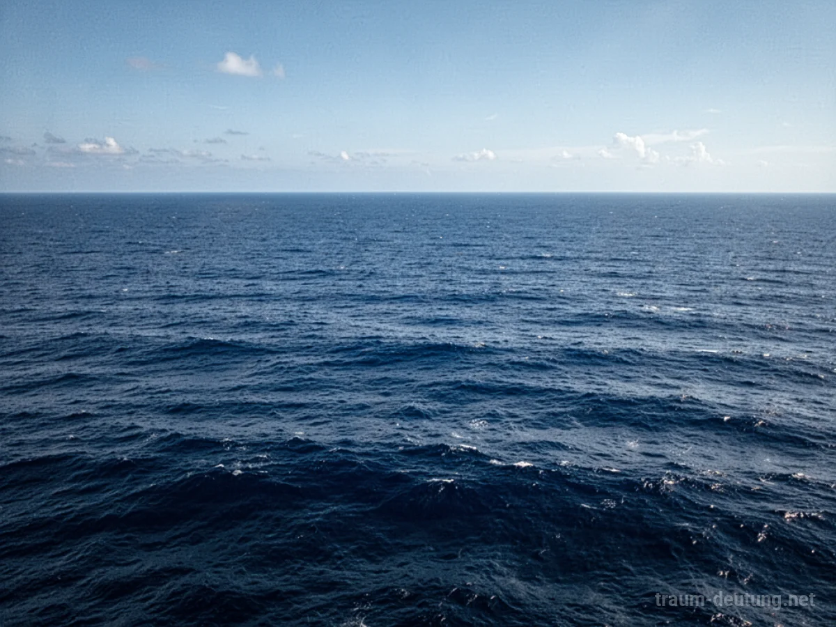 Ein weites, tiefblaues Meer unter klarem Himmel.
